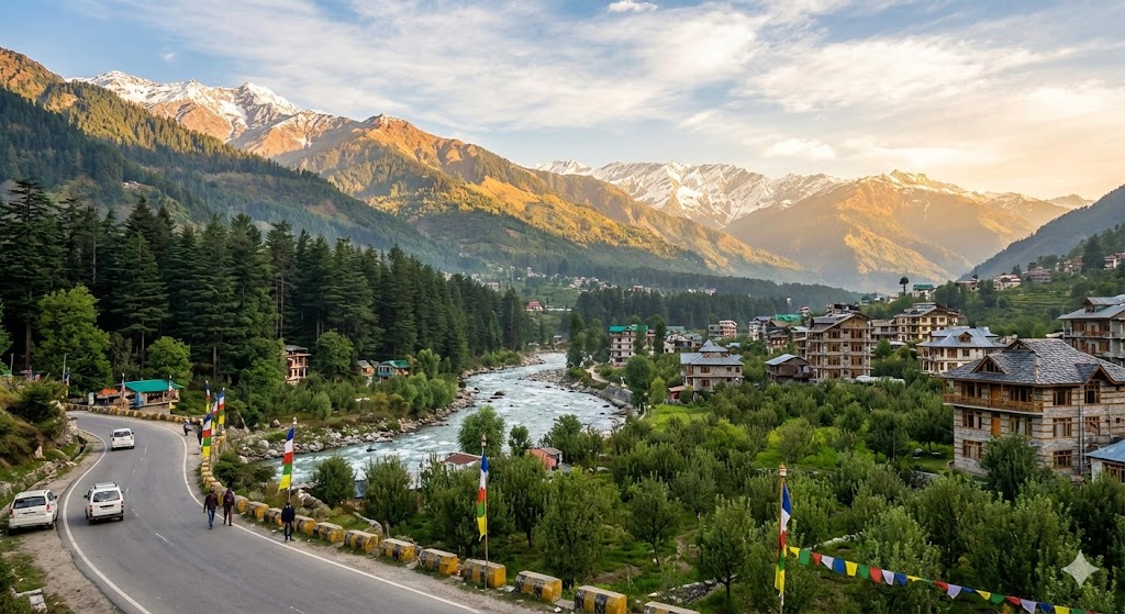 Scenic view of Manali